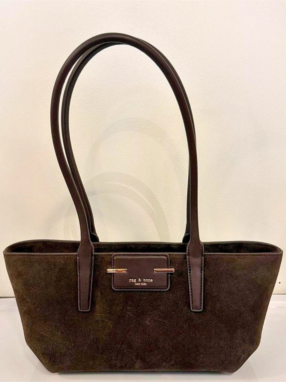 rag & bone Realm Suede Satchel Brown brand new